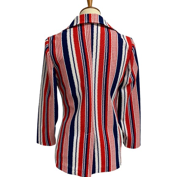 Vintage 60s  Union Made Jon Peters women's blazer striped button front size 9/10 - Picture 4 of 16